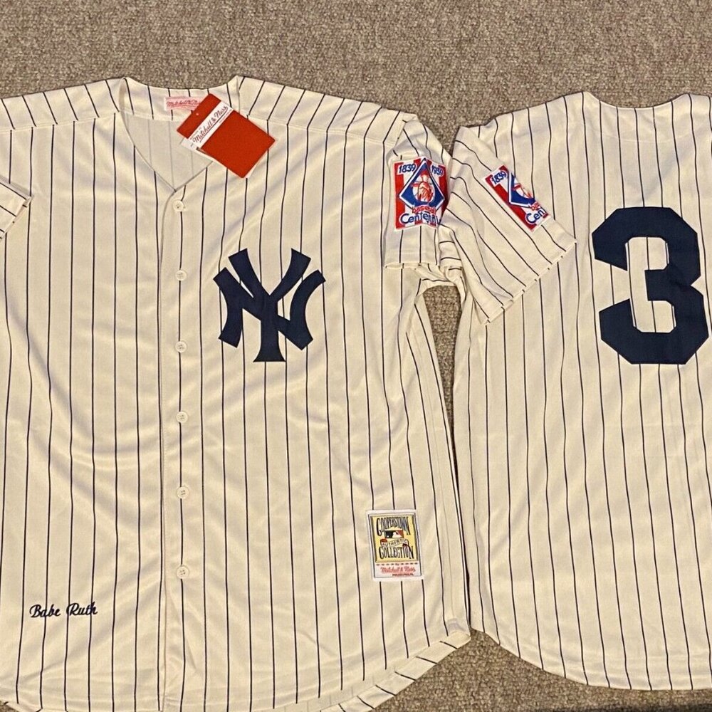 1930's NEW YORK YANKEES BABE RUTH Men's JERSEY Sz M,L,XL,2XL New with tags - Picture 1 of 6